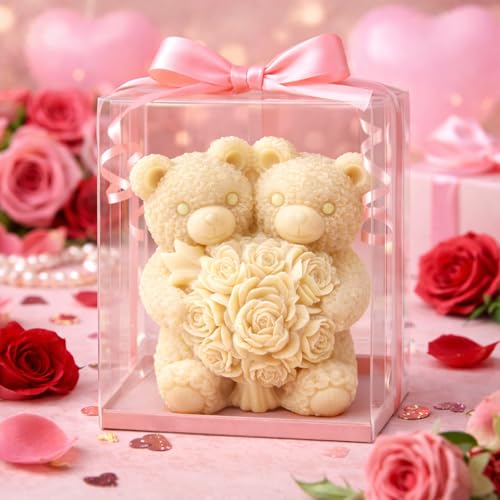 Rose Bear Silicone Molds for Candle Making - 5 Designs