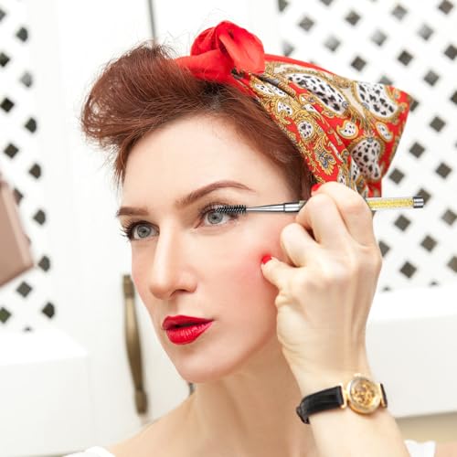 2 PCS Eyebrow Brush with Cap and Spoolie for Travel - Light Pink & Gold