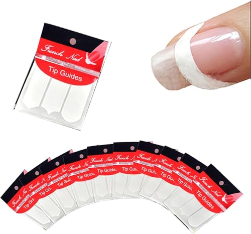 French Manicure Nail Art Stickers 48 Pcs Self-Adhesive Tip Guides Stencils