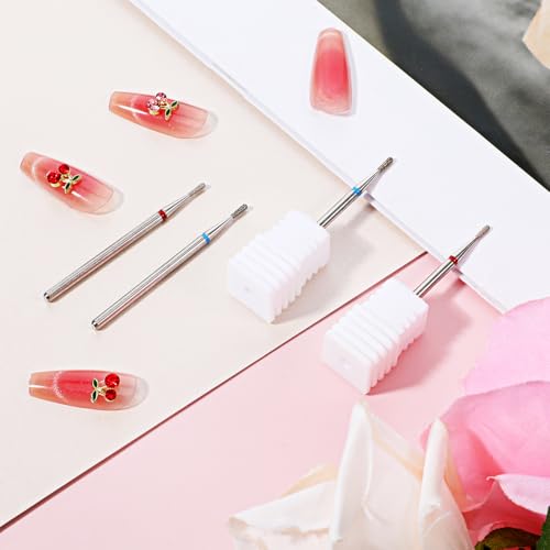 Bruislard 4-Piece Round Tapered Cuticle Nail Drill Bit Set 3/32" Shank