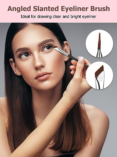 TEOYALL 4-Piece Precision Eyeliner and Eyebrow Brush Set