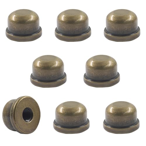8 Pcs Bronze Lamp Finial Caps | 1/4-27 Tapped Knob Accessories