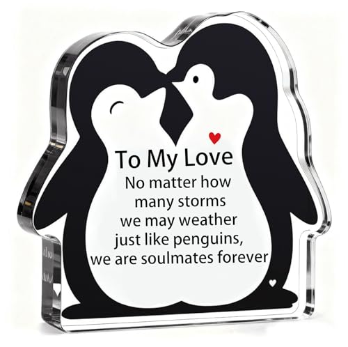 Acrylic Penguin Couples Gift for Valentine's Day & Anniversaries