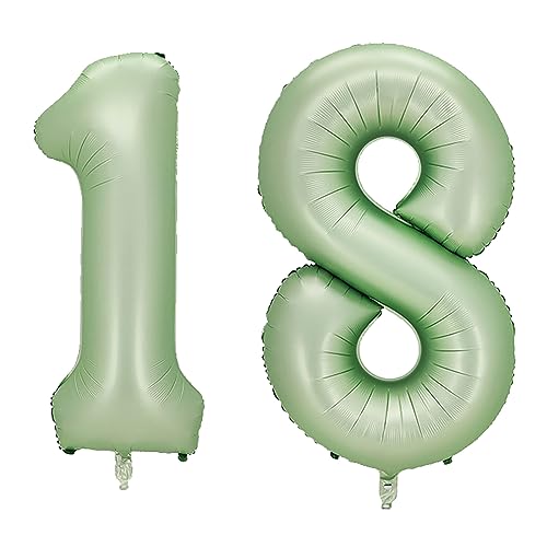 40 Inch Olive Green Number 18 Foil Balloon for Birthday Party