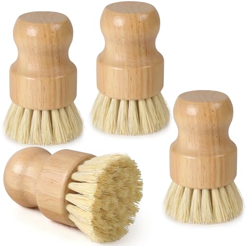 Eco-Friendly Bamboo Dish Brush Set | Natural Wooden Scrubber with Sisal Bristles