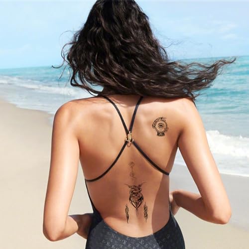 80 Sheets Small Temporary Tattoos Kit - Waterproof Realistic Finger Neck Hand Tattoos for Adults Women Men Kids