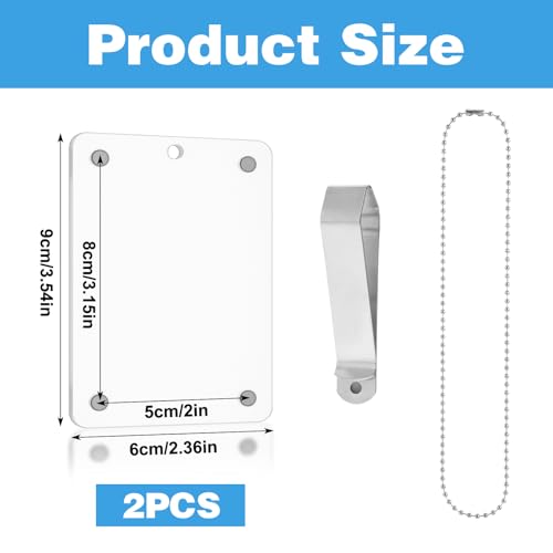 2PCS Magnetic Car Picture Holder - Acrylic Photo Frame for Rear View Mirror