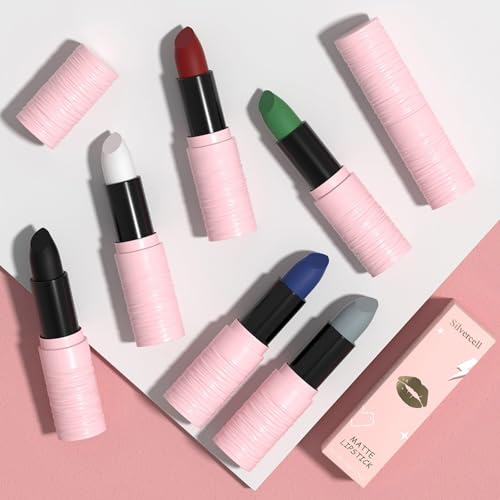 Silvercell Deep Red Matte Lipstick Waterproof Smudge-Proof Gothic Makeup