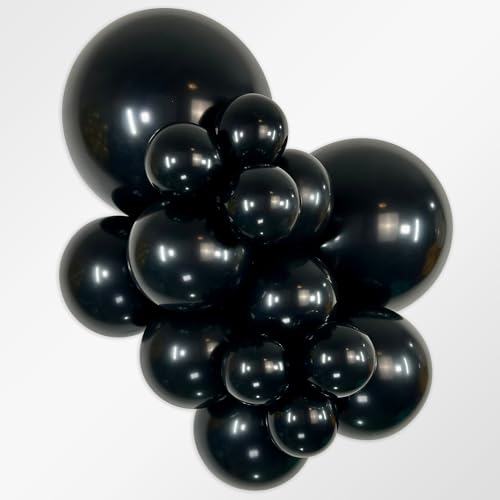 Sempertex 18-Inch Deluxe Black Latex Balloons - 6 Pack for Party Decor