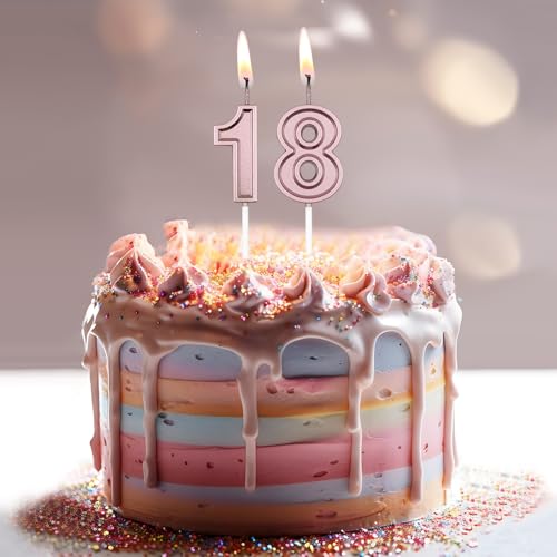 Rose Gold Number 19 & 91 Birthday Candles for Cake Decoration