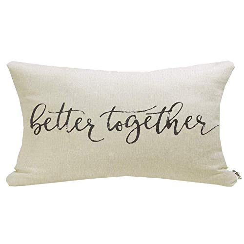 Meekio Farmhouse Pillow Covers with Quote - 12" x 20" Rustic Decor