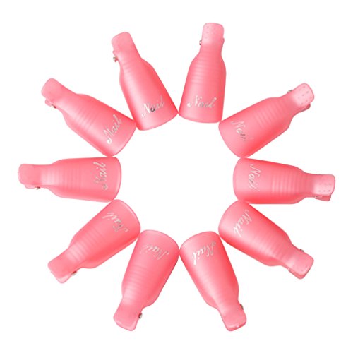 KINGMAS Gel Polish Remover Clips 10 Pcs Nail Soak Off Caps