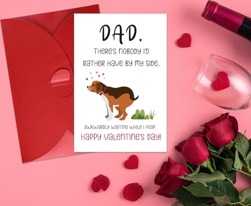 Funny Valentine's Day Card for Dog Dads - Heartfelt Gift with Envelope