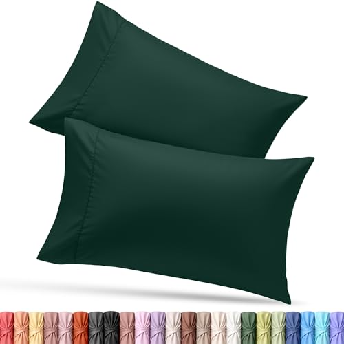 Ultra Soft Pillow Cases Set of 4, Emerald Microfiber Covers