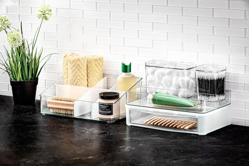 madesmart Clear Cotton Swab Container with Removable Lid