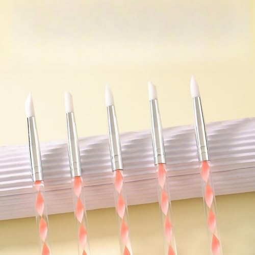 Dual-Ended Nail Art Dotting Tools & Silicone Sculpting Pens Set 5PCS