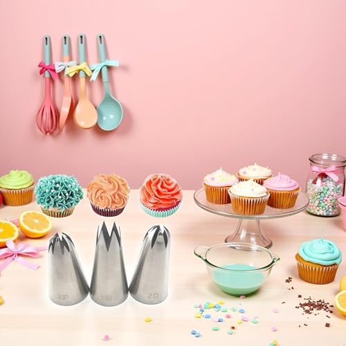 3PCS Stainless Steel Russian Pastry Tips for Cake Decorating