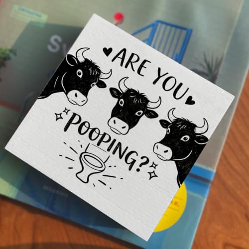 Rustic Wooden Box Sign - Funny 'ARE YOU POOPING?' Bathroom Decor