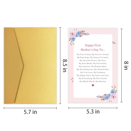 First Mother's Day Card from Baby - Romantic Poem Greeting Card for New Mom