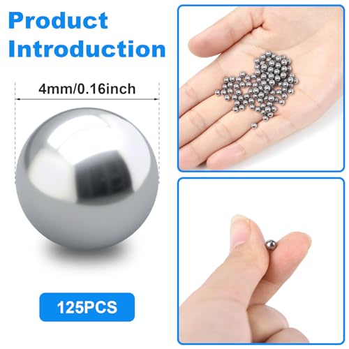PAGOW 125PCS 4mm 316 Stainless Steel Paint Mixing Balls for Nail Polish