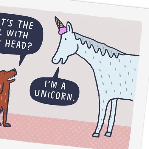 Funny Unicorn Birthday Card - Hallmark Shoebox Greeting Card