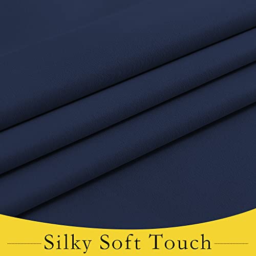 NICETOWN Navy Blue Blackout French Door Curtain 26"W x 72"L