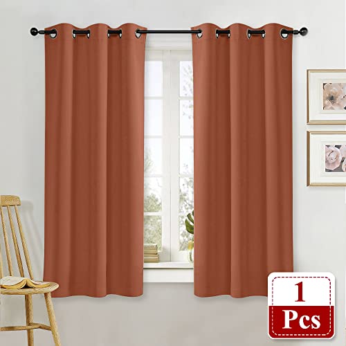 NICETOWN Burnt Orange Blackout Curtain Panel 42" x 63"