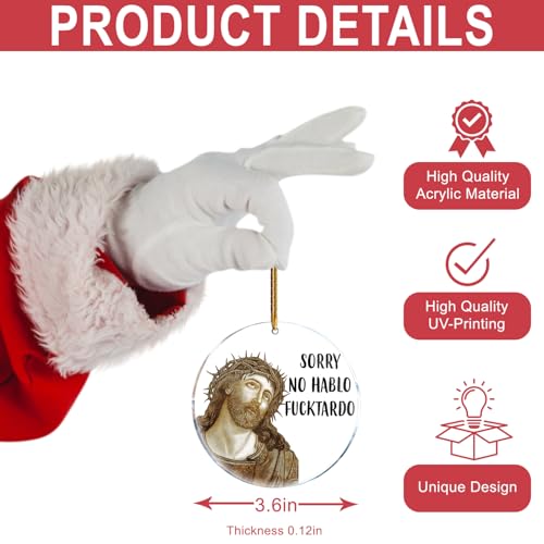 Funny Sarcastic Christmas Ornament - Sorry No Hablo Fuctardo