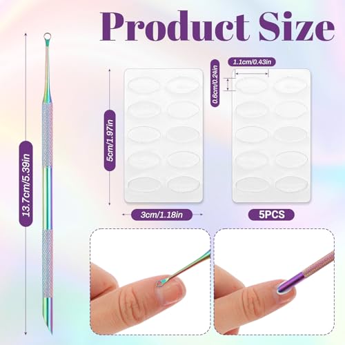 TIESOME Dual-Ended Stainless Steel Cuticle Pusher with Sandpaper