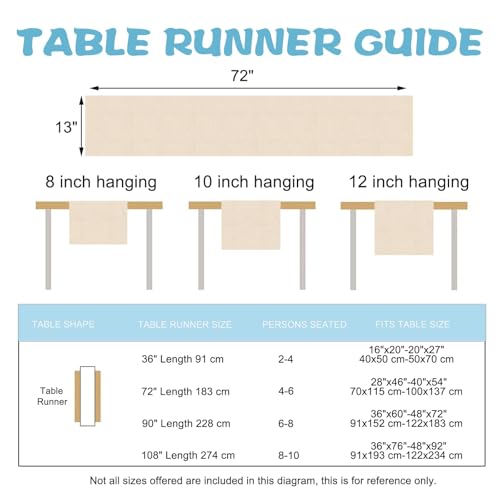 Coastal Starfish Table Runner - Colorful Beach Decor, 13" x 72"