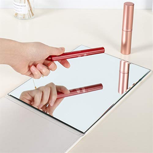 Portable Foldable HD Makeup Mirror - 6.9 x 4.9 Inch White Tabletop Mirror