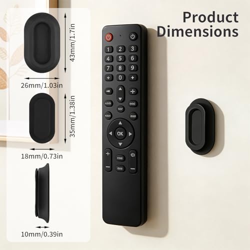 Magnetic Remote Control Holder with Heavy Duty Mount – No Drilling, Silicone Protection, Peel & Stick Adhesive