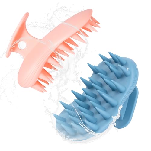 Silicone Shampoo Brush and Scalp Massager 2-Pack