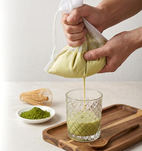 Reusable Nut Milk Bag Set - 6 Pack, 12x8 Inch Fine Mesh Strainer