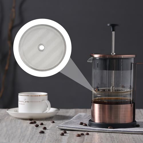 6 Pack French Press Replacement Filters - 4 Inch Stainless Steel Mesh