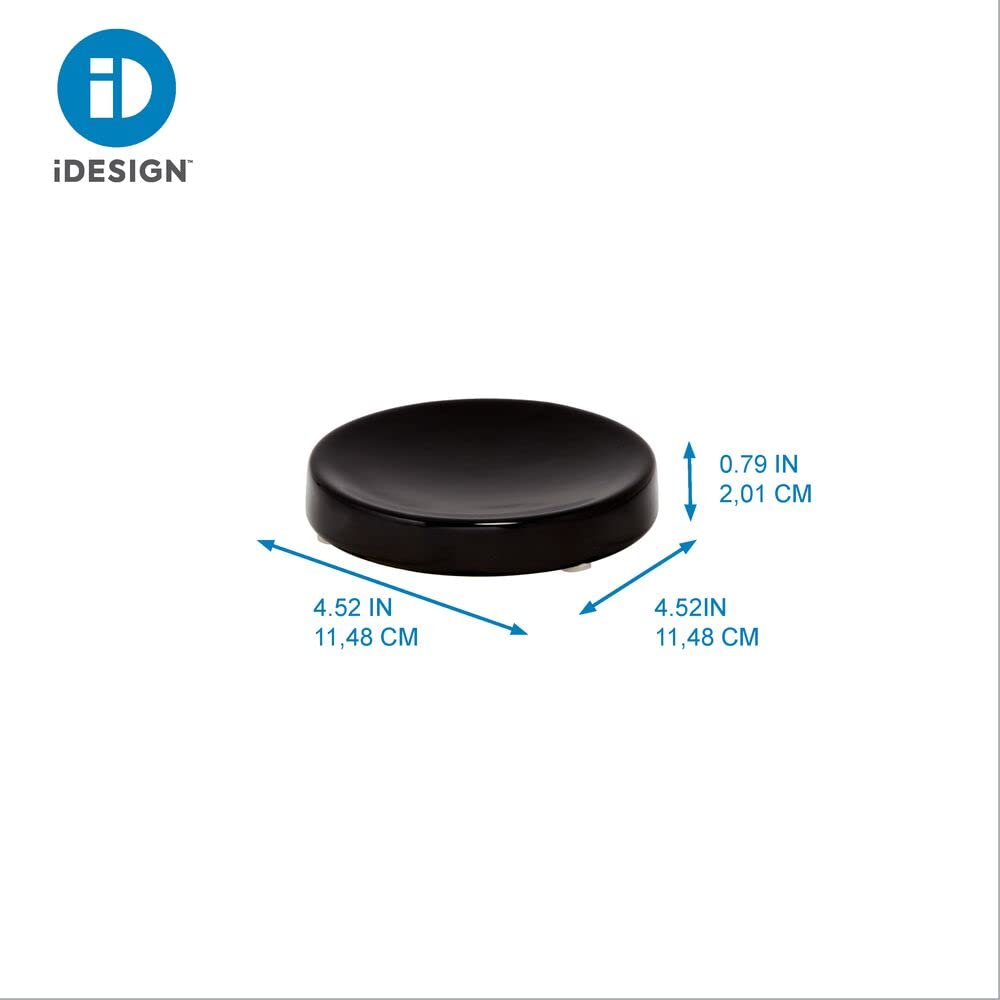 iDesign Ceramic Earth Collection Bar Soap Dish, Matte Black
