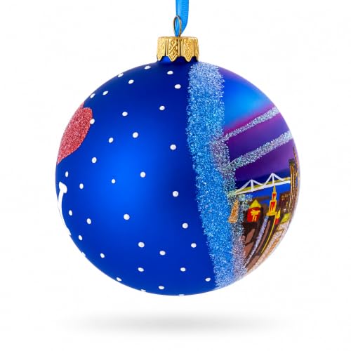 NYC Night Glass Ball Christmas Ornament - Hand-Painted 4 Inch Holiday Decor