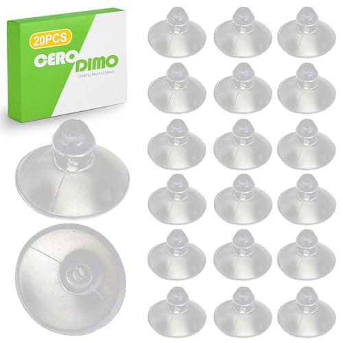 18mm Clear Suction Cups - 20 Pack for Glass Table Tops & Furniture