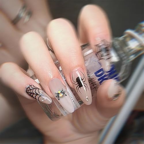 36 Pcs 3D Halloween Spider Nail Charms Rhinestones Metal Alloy Jewelry