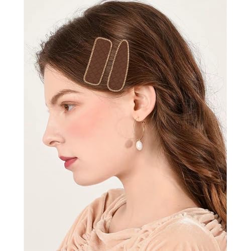 CURASA Rhinestone Snap Hair Clips 6PCS Water Drop & Rectangle Barrettes