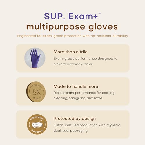 SUP Powder-Free Nitrile Exam Gloves, Large 100 Ct, Food Safe