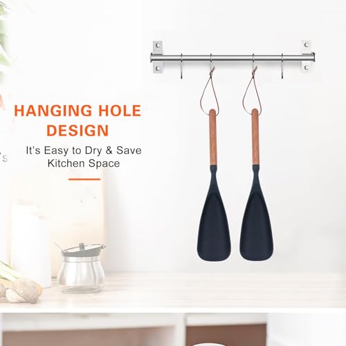 Silicone Cooking Spoon with Wooden Handle - Heat-Resistant & BPA-Free
