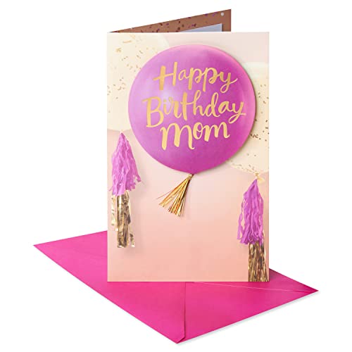 American Greetings Birthday Card for Mom with Gold Foil and Tassels