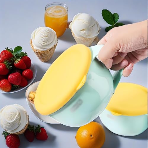 Silicone Lids for Dash My Mug Ice Cream Maker - 2 Pack with Scoop
