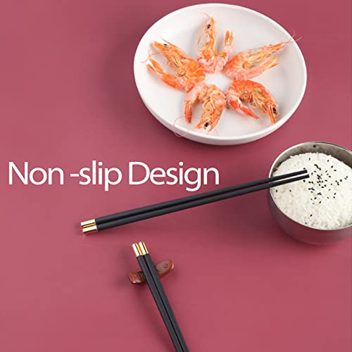 PYBBO Reusable Fiberglass Chopsticks 5 Pairs, Dishwasher Safe Non-Slip