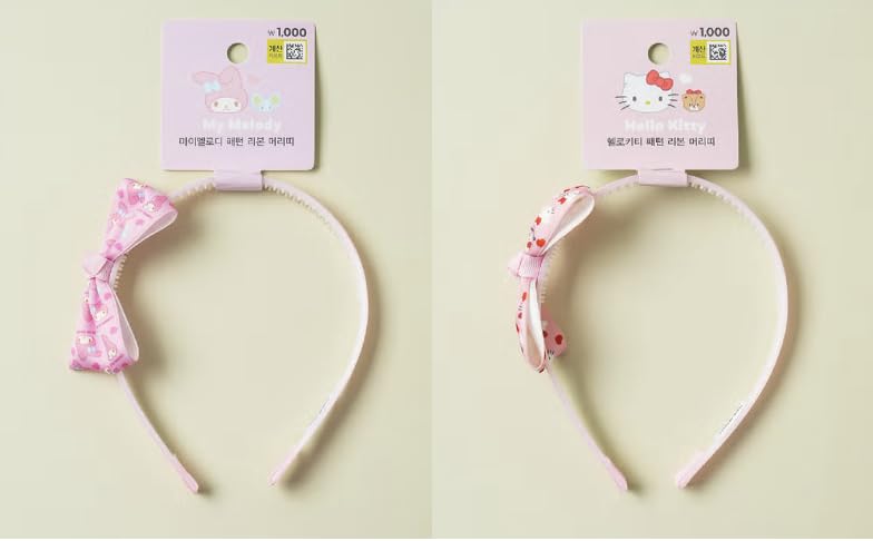 Sanrio Kitty & My Melody Ribbon Hairband Set - 2 Pack