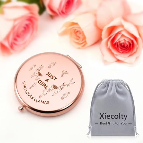 Llama Compact Makeup Mirror Double-Sided Travel Pocket Mirror
