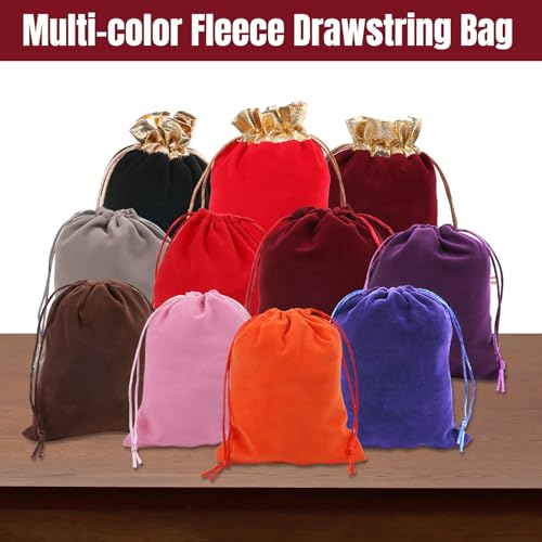 12pcs Velvet Drawstring Bags - 4x4.7 Inch Jewelry Gift Pouches