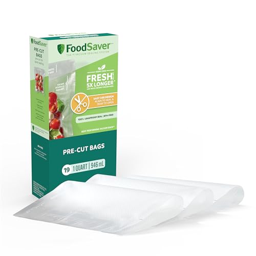 FoodSaver Quart Pre-Cut Vacuum Seal Bags - Easy Tear, 19 Pack
