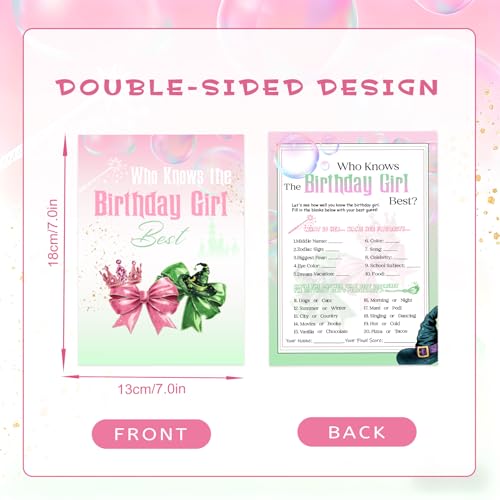 24 Interactive Witch-Themed Birthday Game Cards for Girls